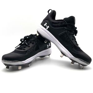 NWOT UNDER ARMOUR (UA) Glyde Metal Softball Cleats Women's Sz 6.5 Black